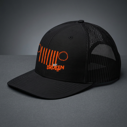 Olive black Jeepin Hat with tactical off-road design, rugged outdoor headwear for the adventurous and resilient.